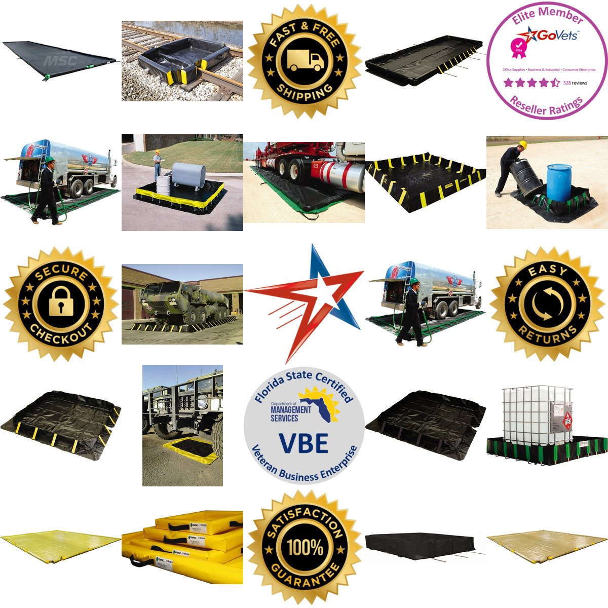 A selection of Collapsible Berms and Pools products on GoVets