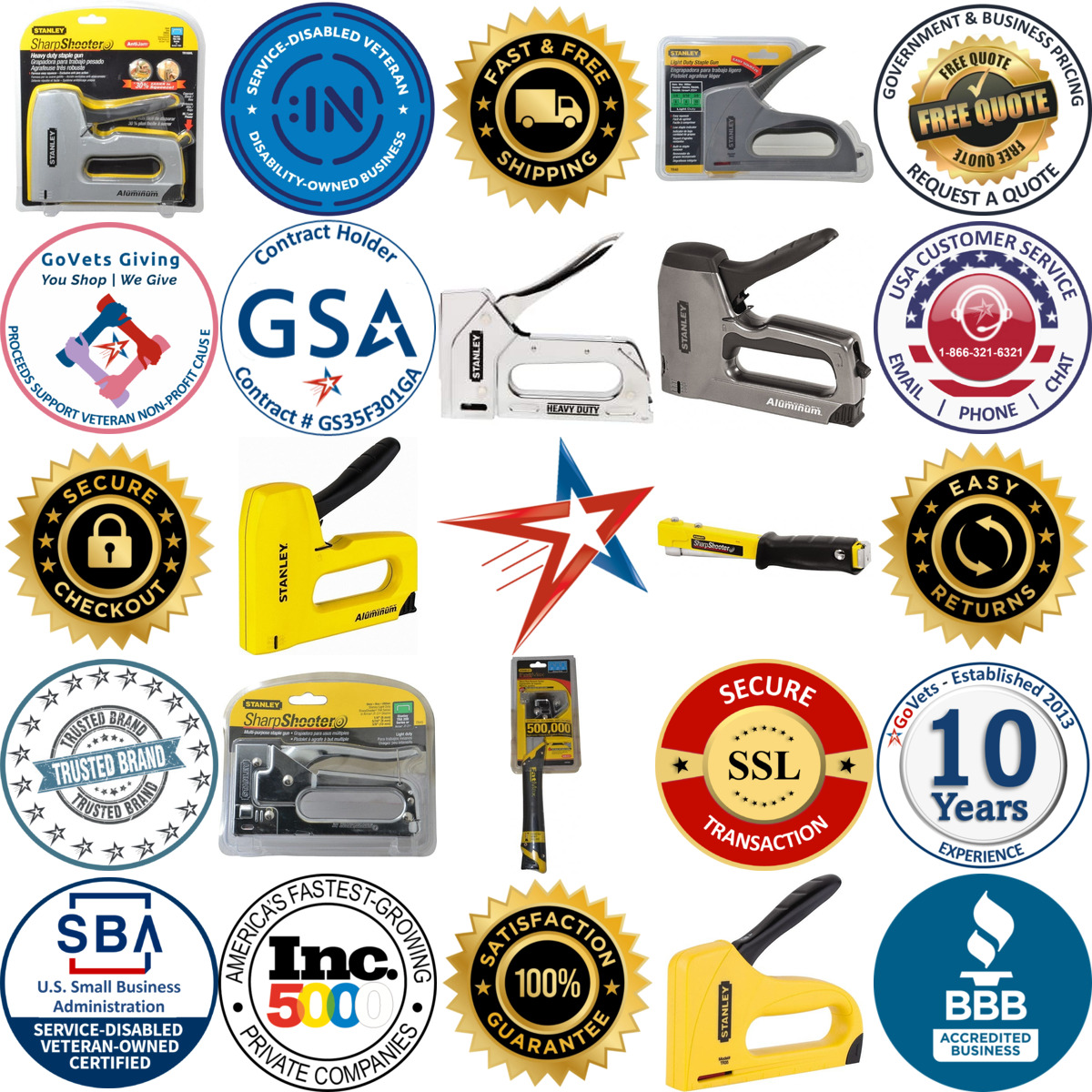 A selection of Stanley products on GoVets