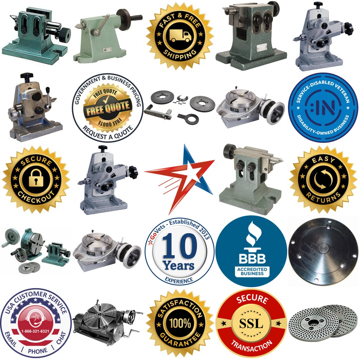 A selection of Rotary Table Tailstocks Dividing Plates and Accessories products on GoVets