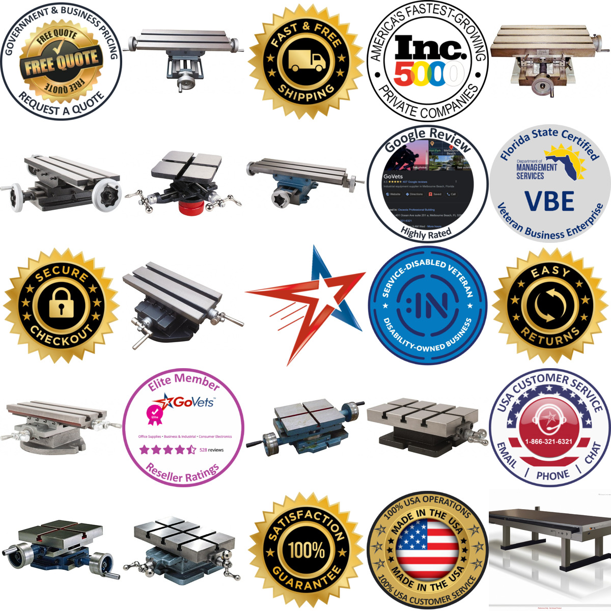 A selection of Slide Machining Tables products on GoVets