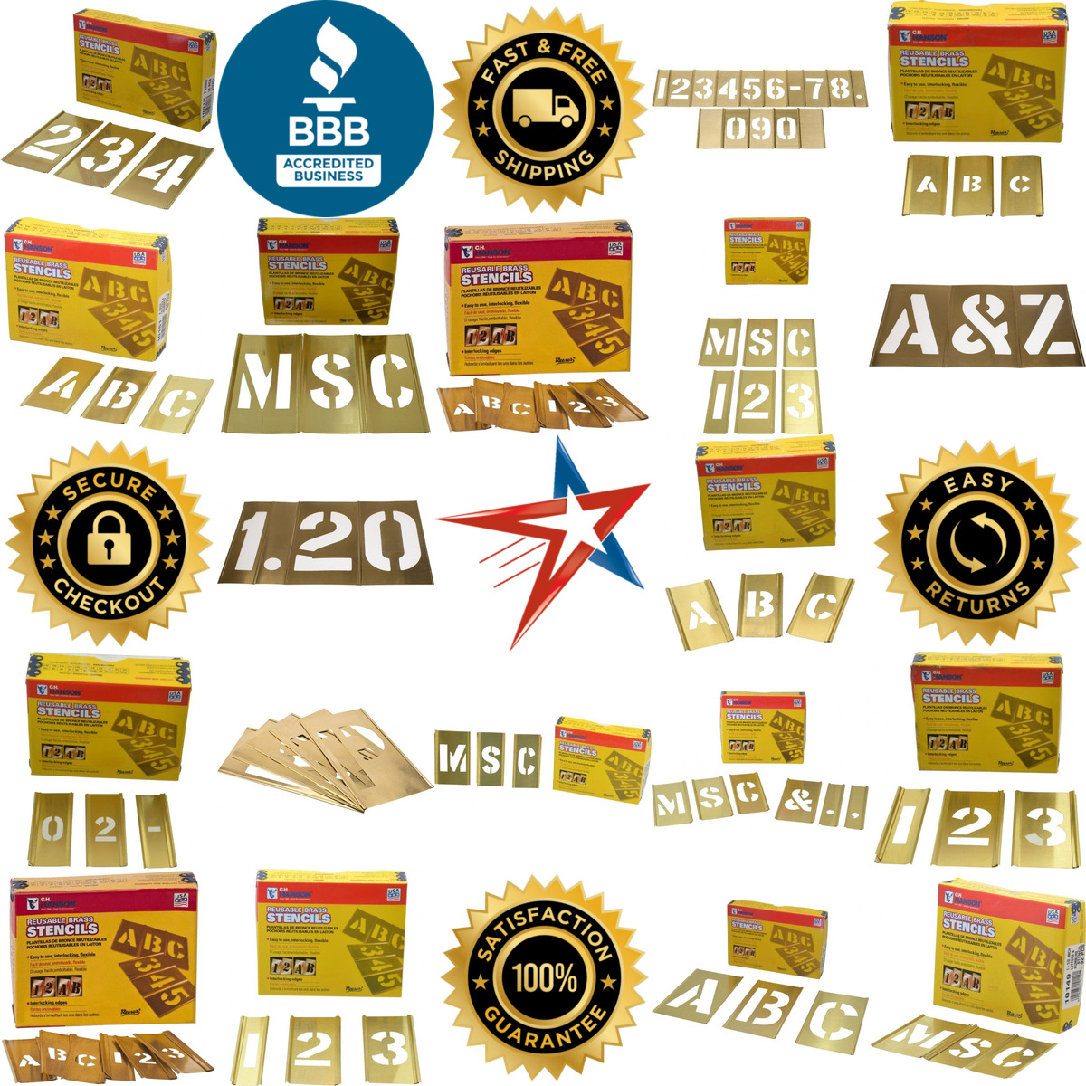 A selection of Brass Stencils products on GoVets