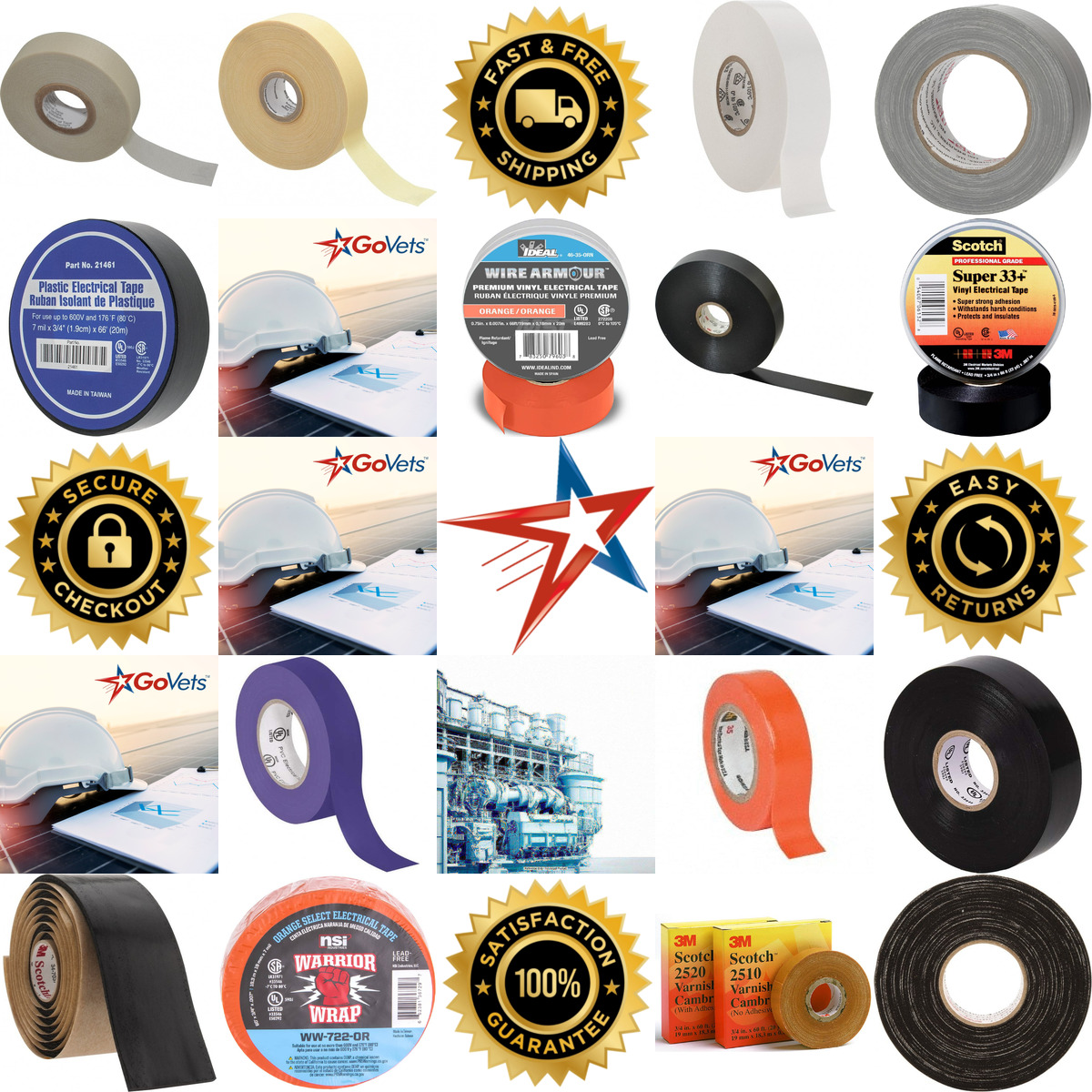 A selection of Electrical Tape products on GoVets