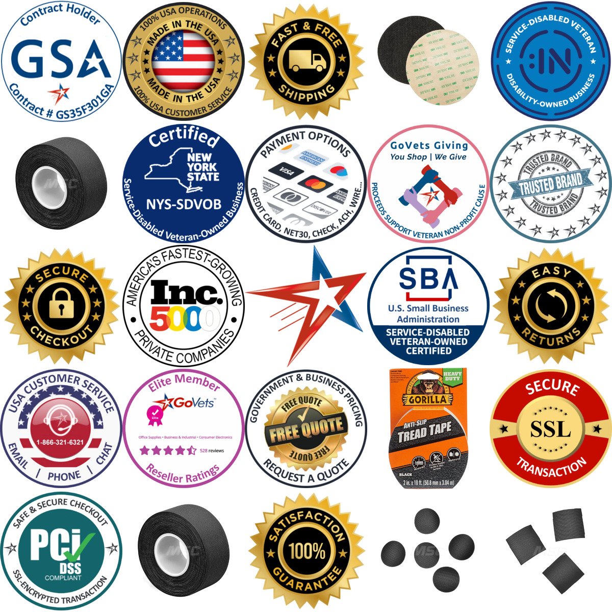 A selection of Grip Tape products on GoVets