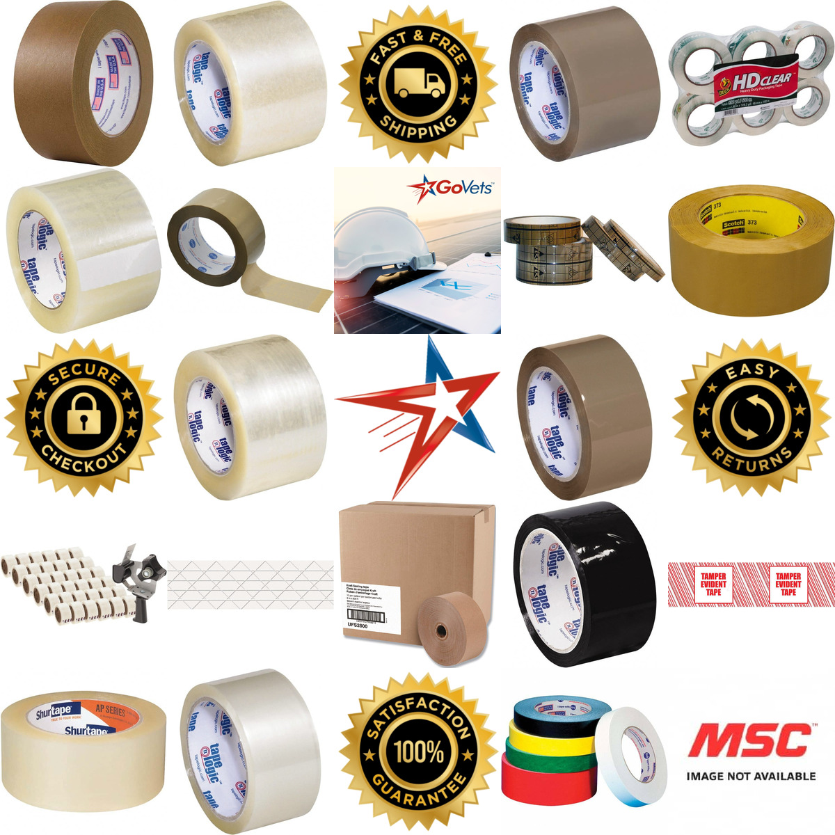 A selection of Packing Tape products on GoVets