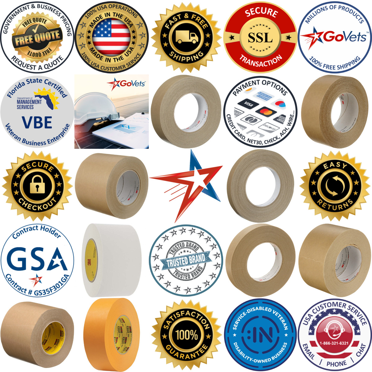 A selection of Paper Splicing Tape products on GoVets