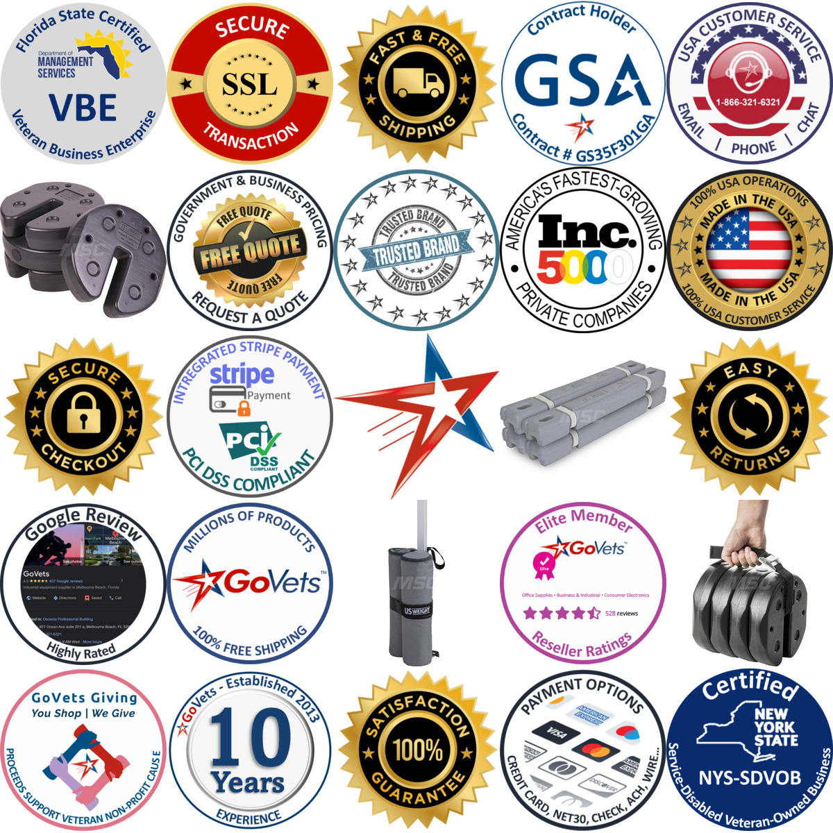 A selection of us Weight products on GoVets