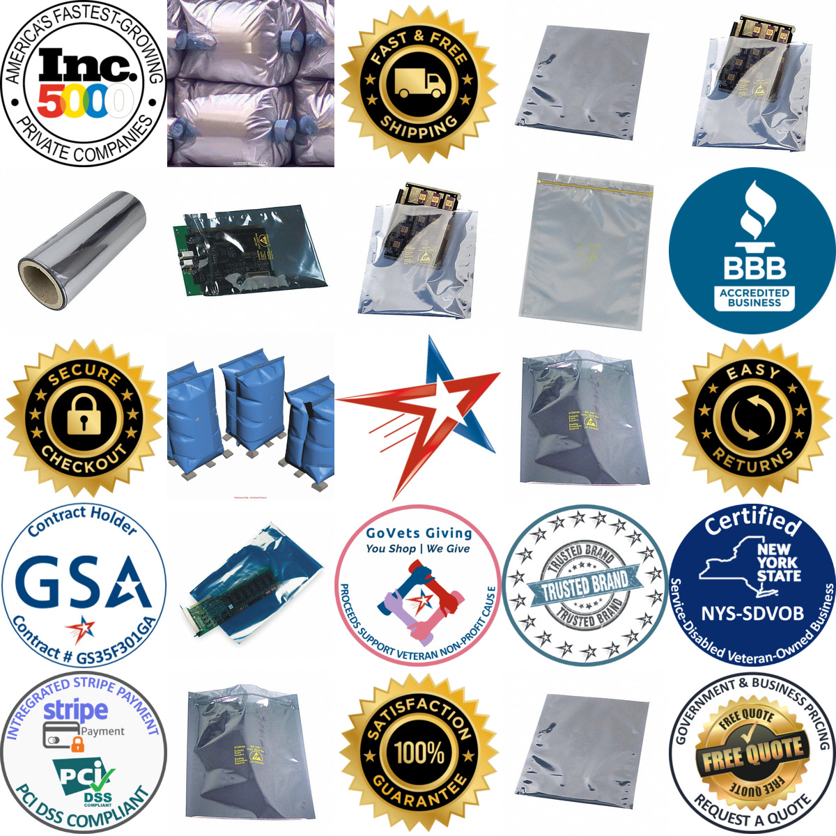 A selection of Static Shielding Bags products on GoVets