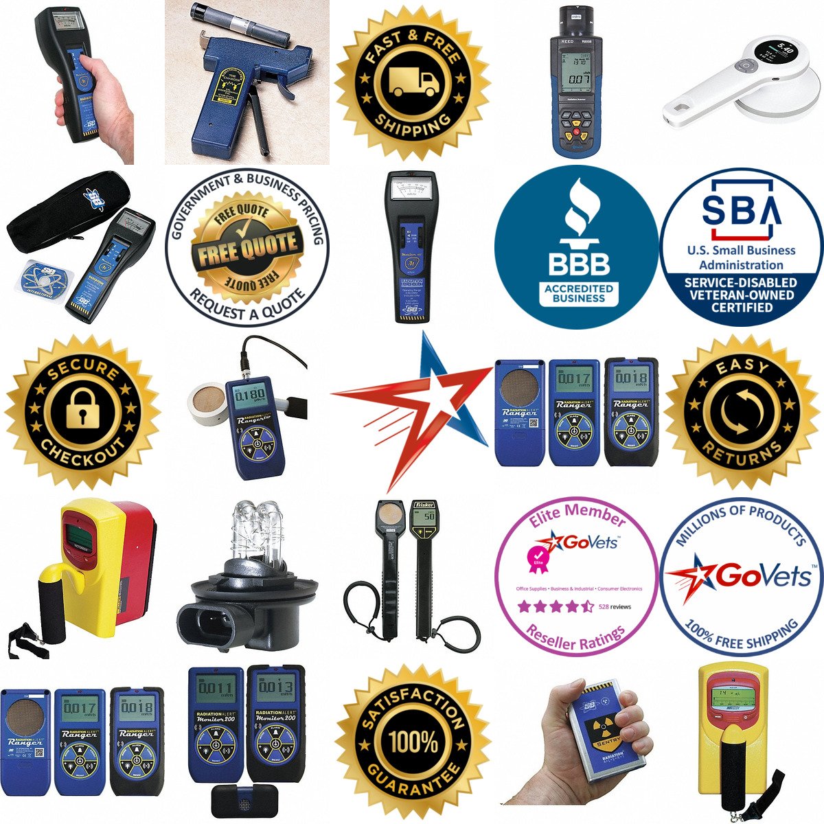 A selection of Radiation Detectors products on GoVets