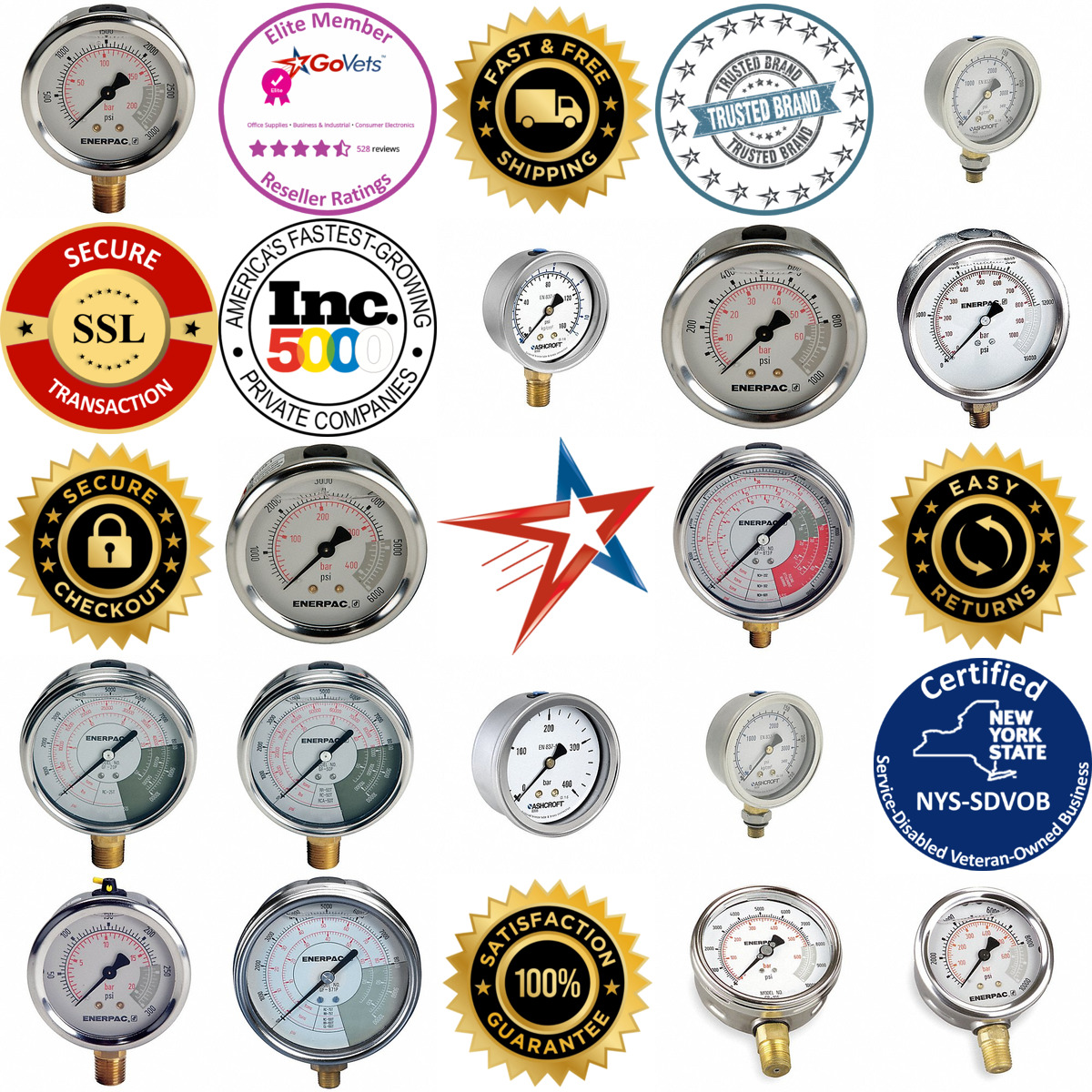 A selection of Dial Hydraulic Force and Pressure Gauges products on GoVets