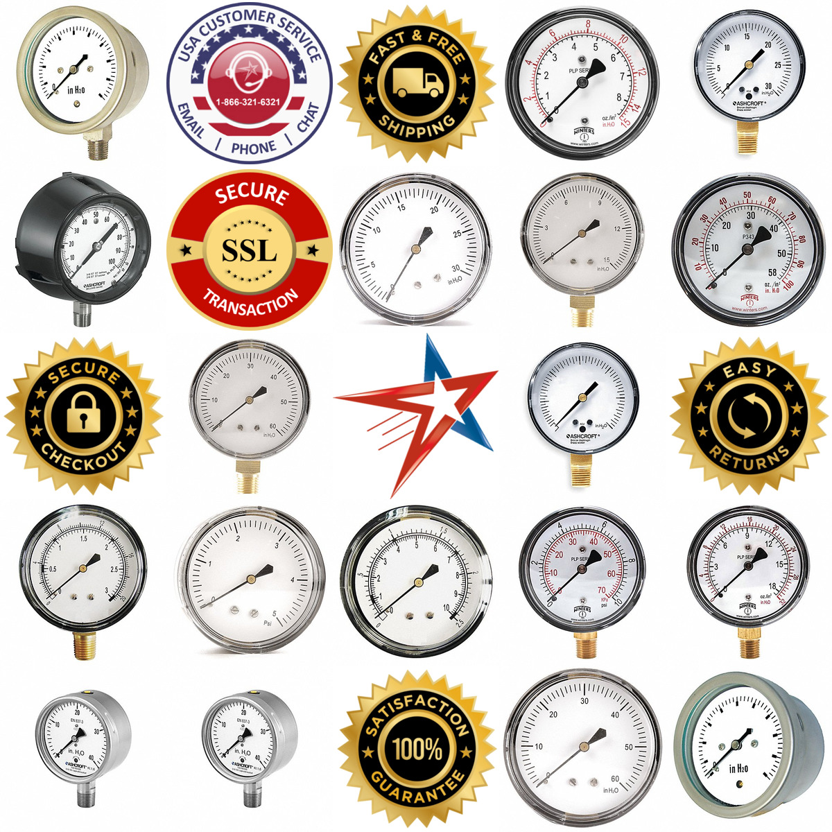 A selection of Dial Low Pressure Gauges products on GoVets