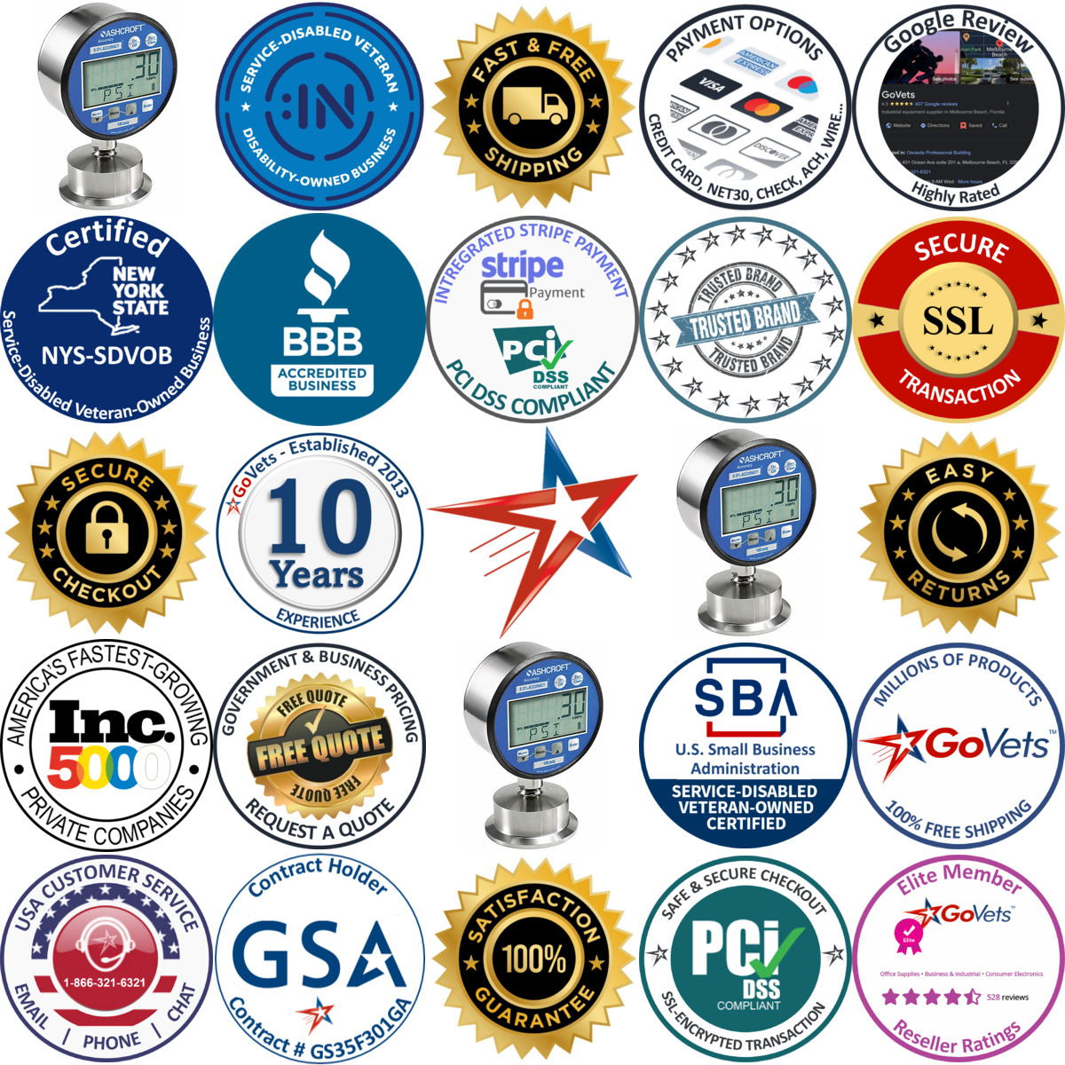 A selection of Sanitary Clamping Digital Pressure Gauges products on GoVets