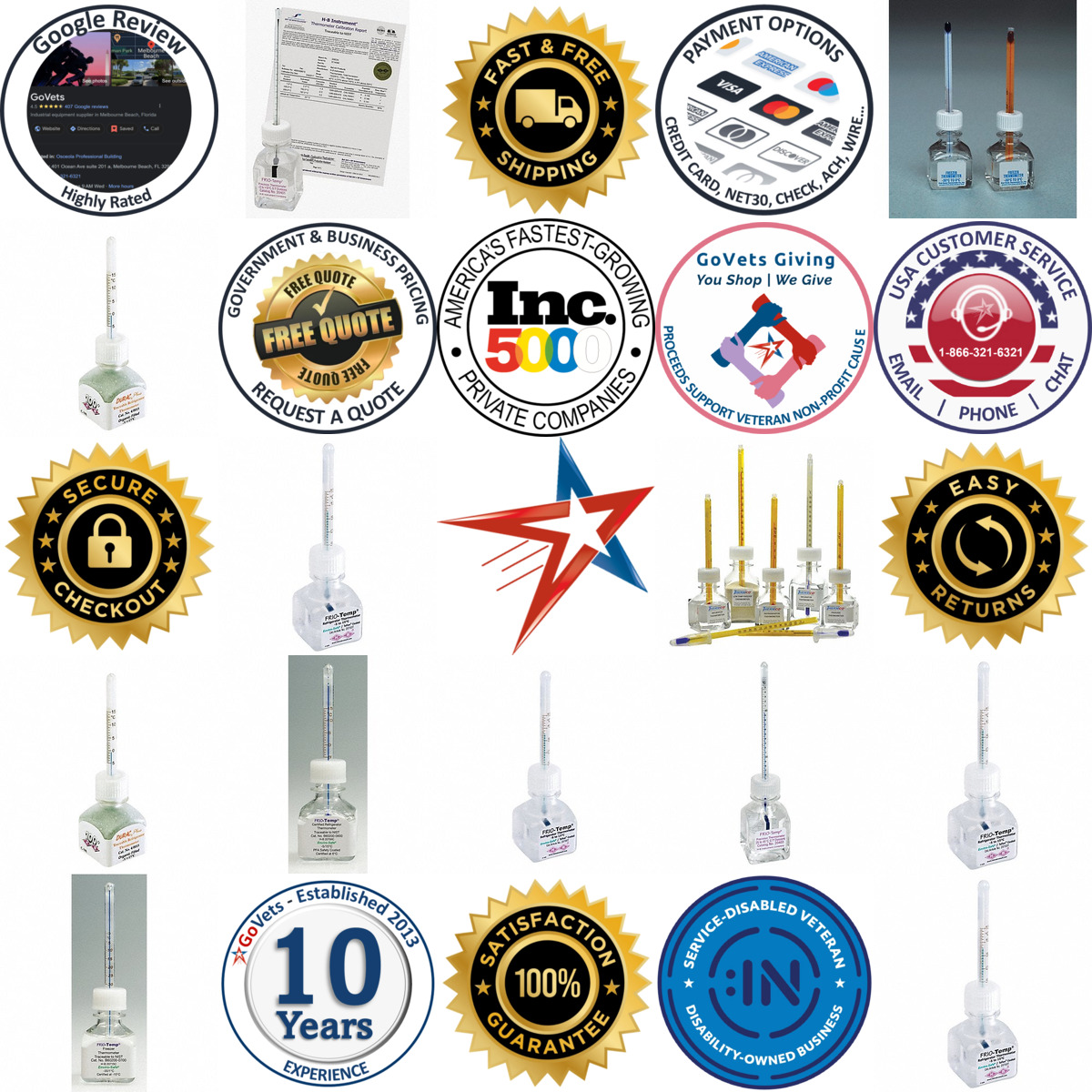 A selection of Critical Temperature Analog Bottle Thermometers products on GoVets