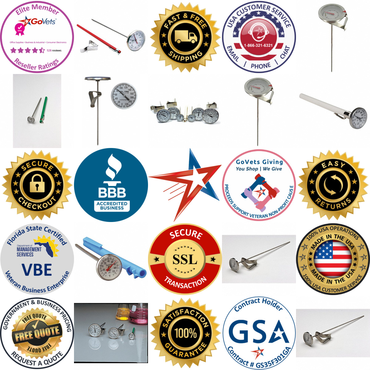 A selection of Dial Pocket Thermometers products on GoVets