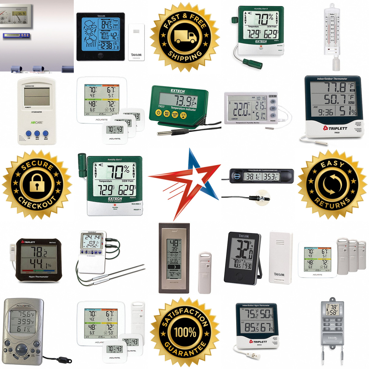 A selection of Digital Desk and Wall Mount Hygrometers and Thermo products on GoVets