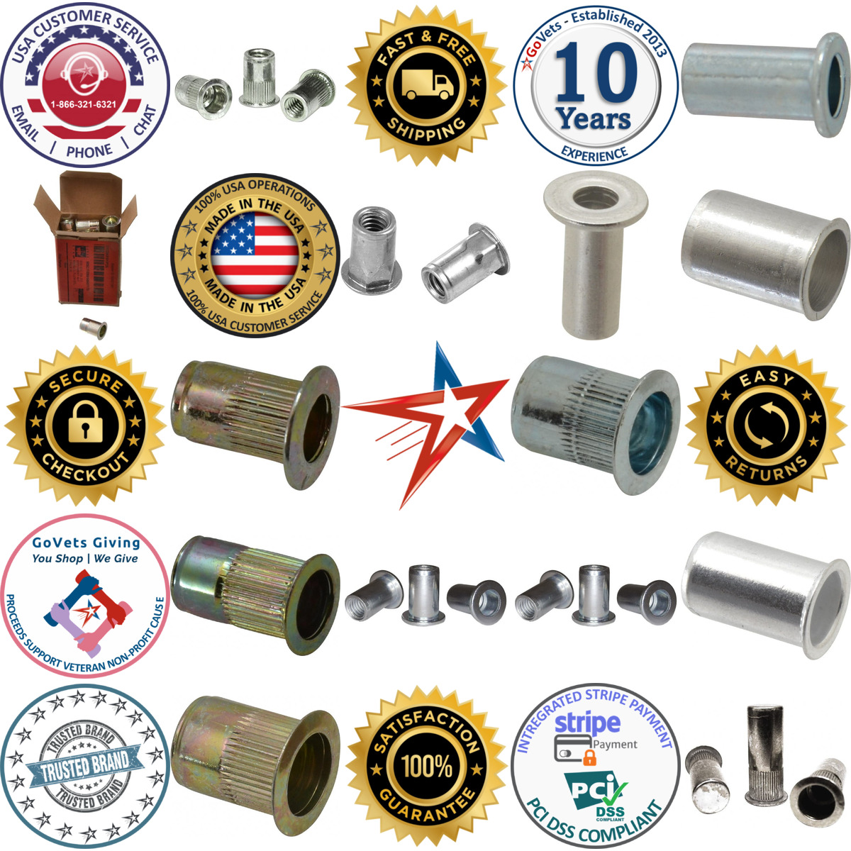 A selection of Rivet Nuts products on GoVets