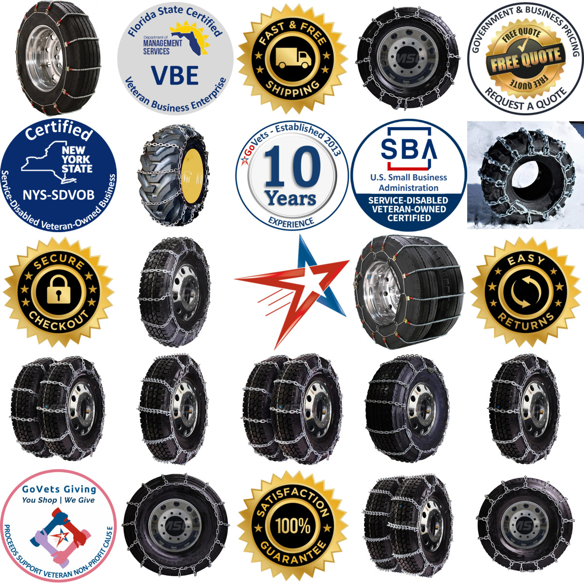 A selection of Tire Chains products on GoVets