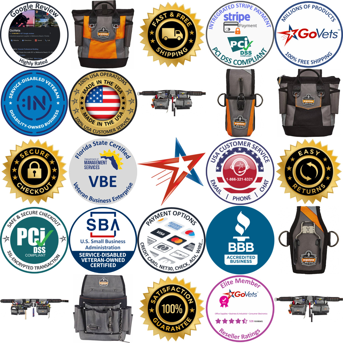 A selection of Ergodyne products on GoVets