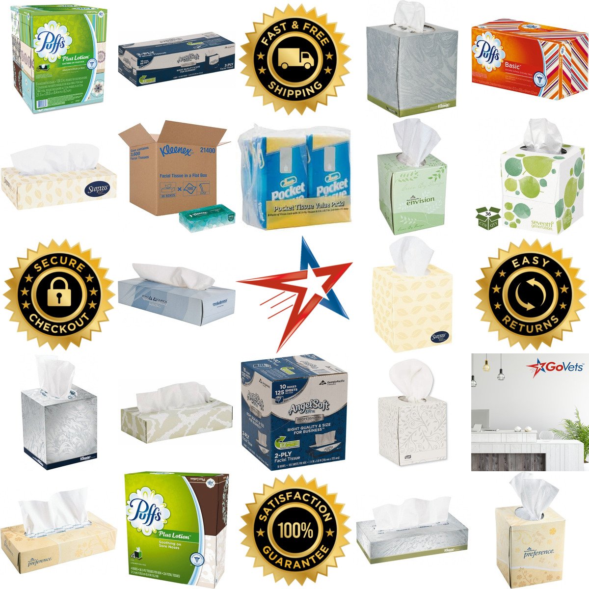 A selection of Facial Tissue products on GoVets