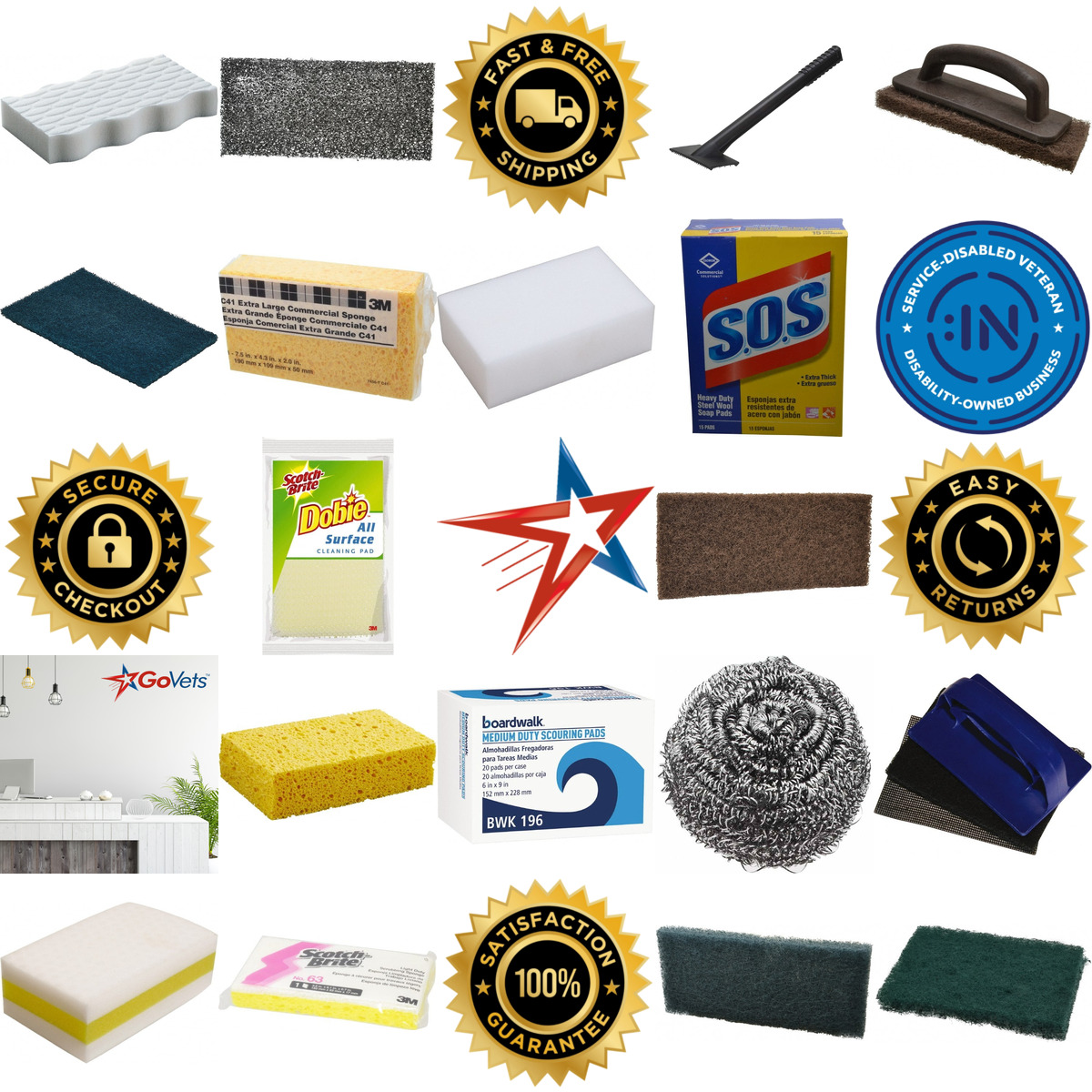 A selection of Sponges and Scouring Pads products on GoVets