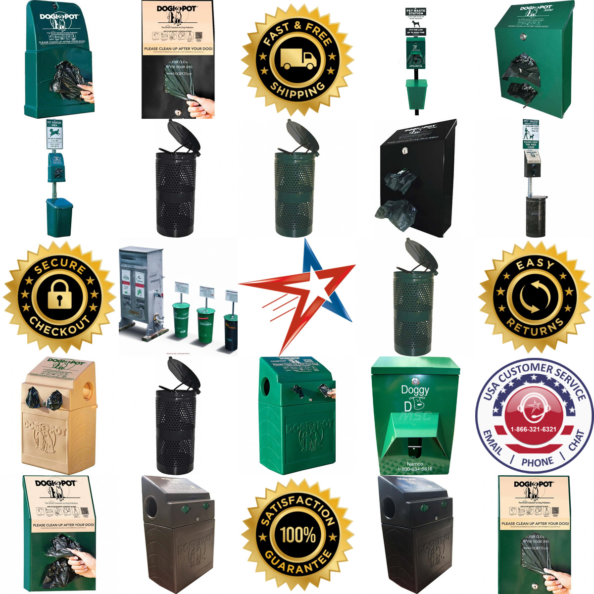 A selection of Pet Waste Stations products on GoVets