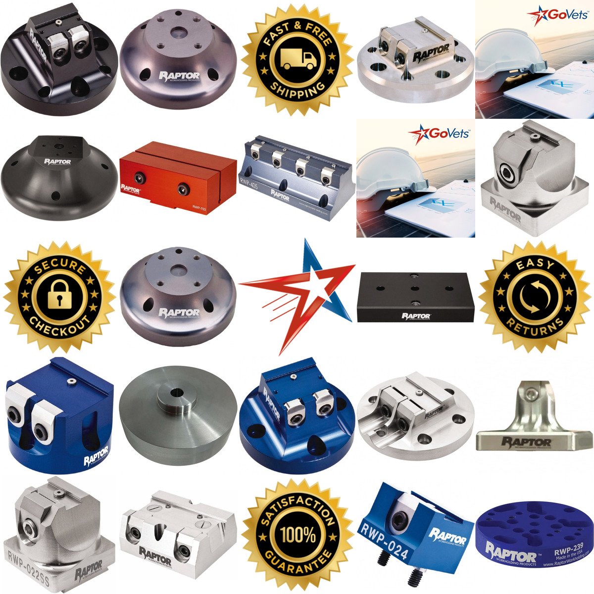 A selection of Raptor Workholding products on GoVets