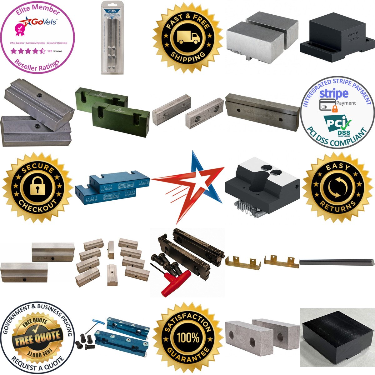 A selection of Vise Jaws and Jaw Caps products on GoVets