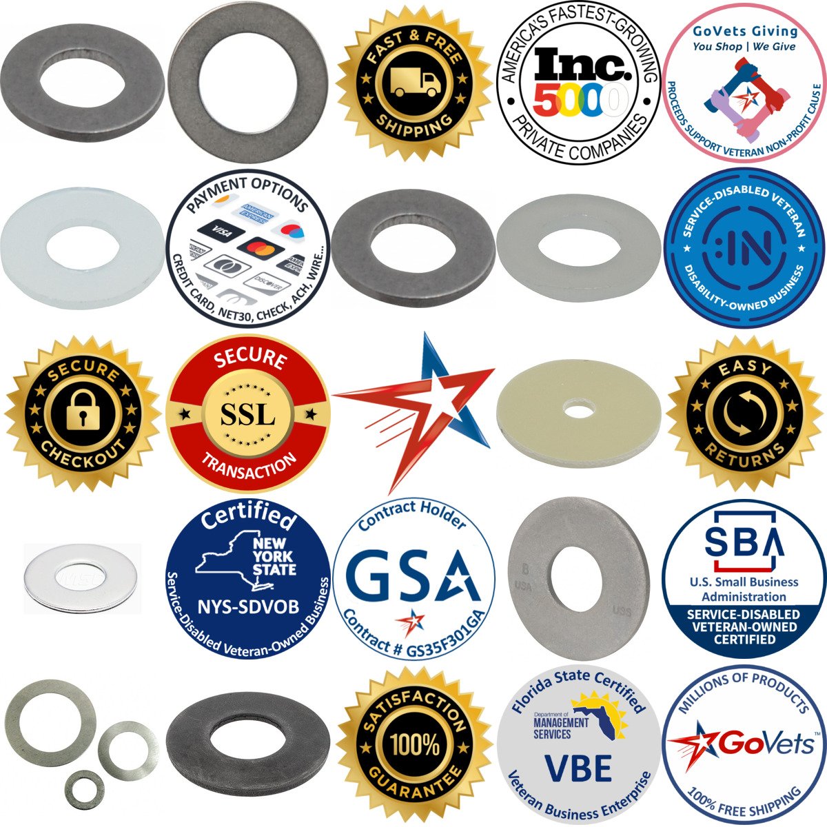 A selection of Flat Washers products on GoVets