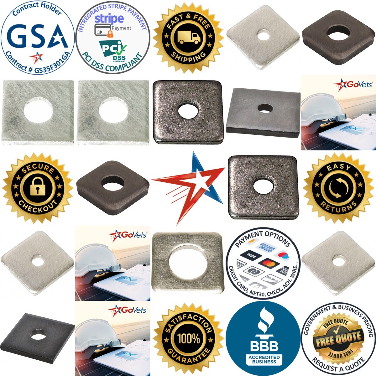 A selection of Square Flat Washers products on GoVets