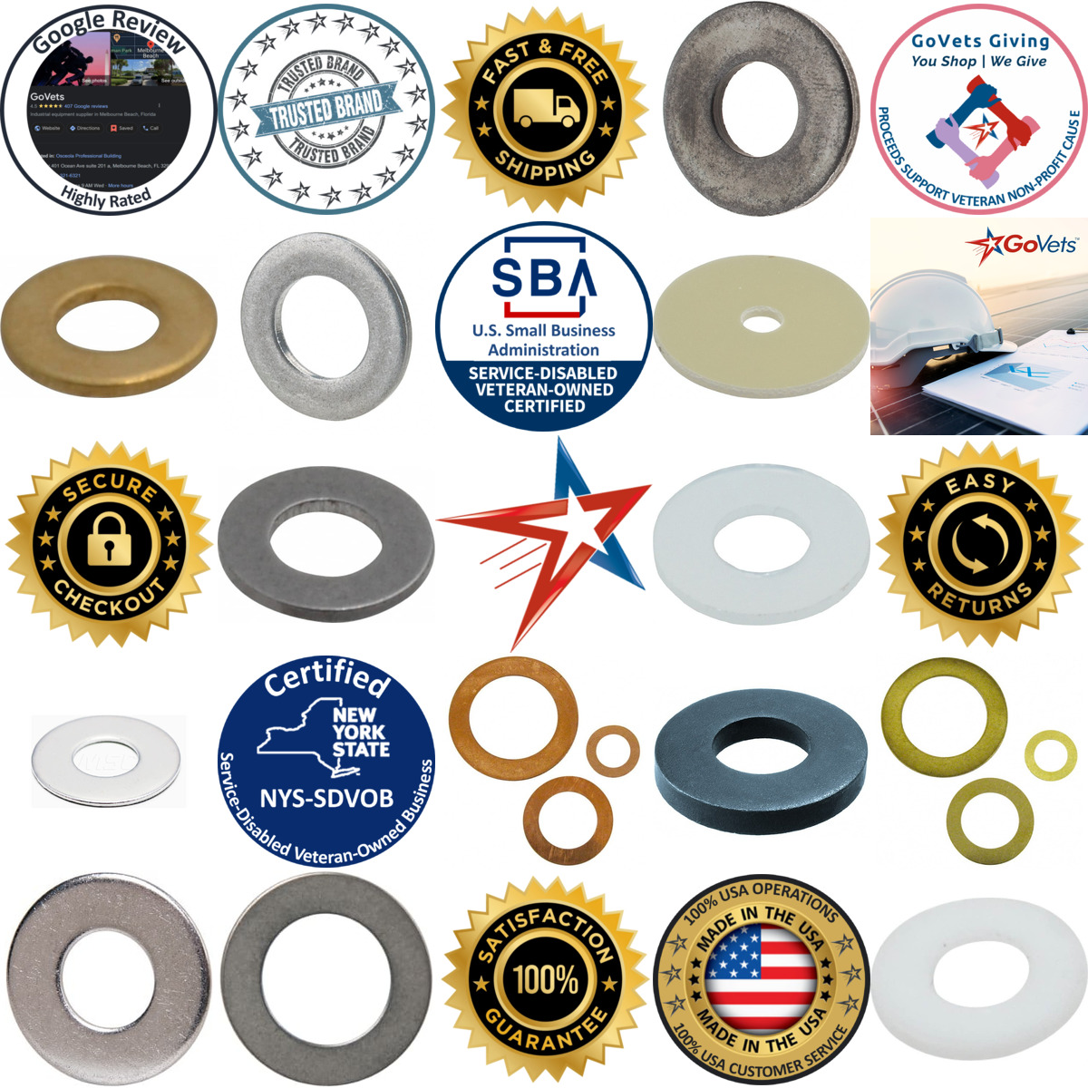 A selection of Flat and Square Flat Washers products on GoVets