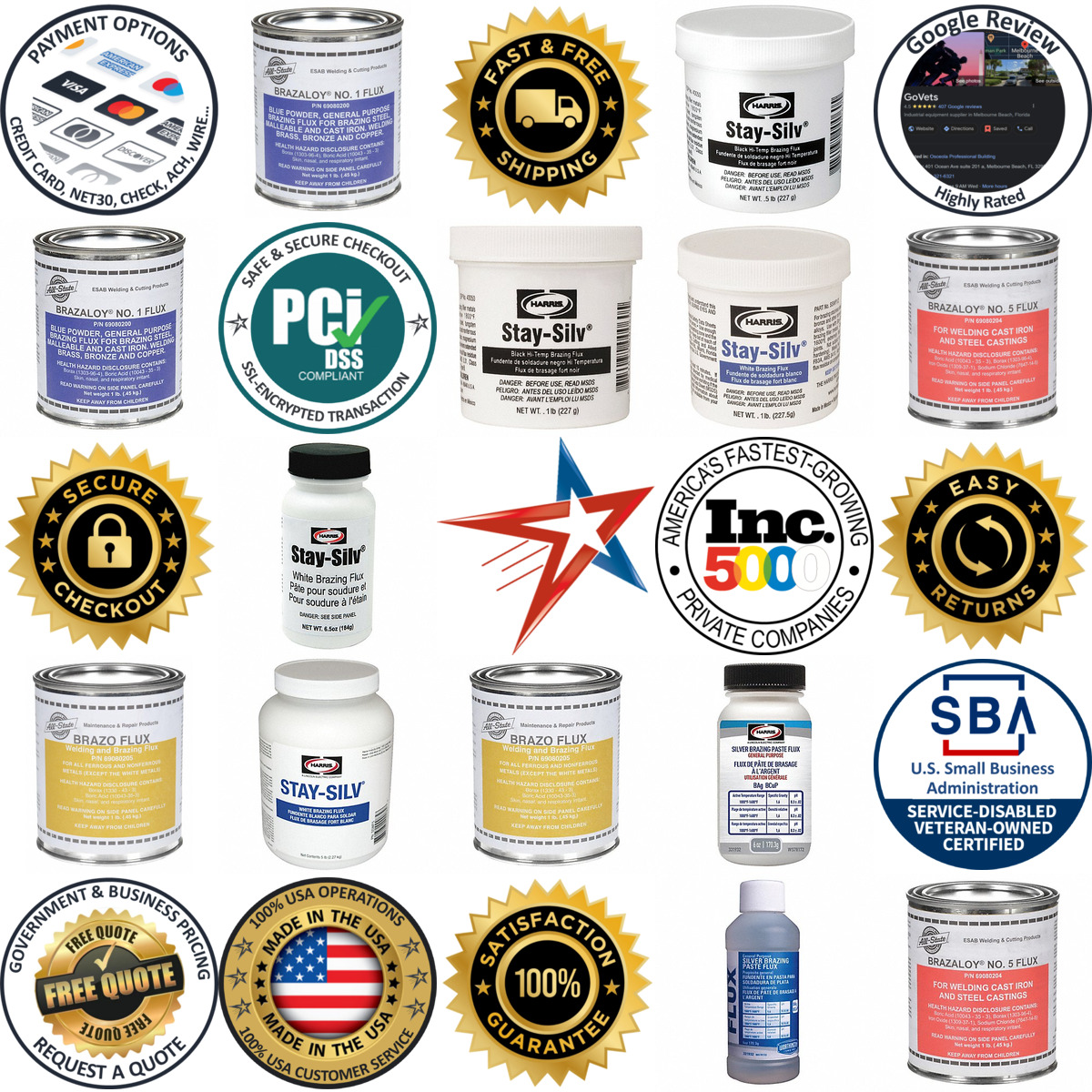 A selection of Brazing Flux products on GoVets