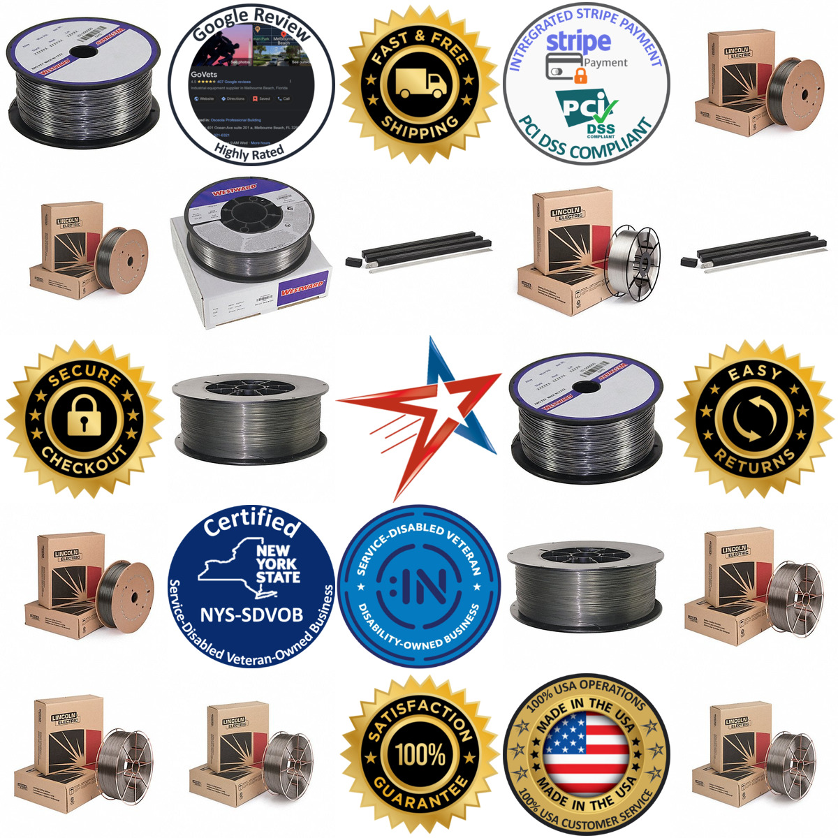 A selection of Metal Cored Welding Wire products on GoVets