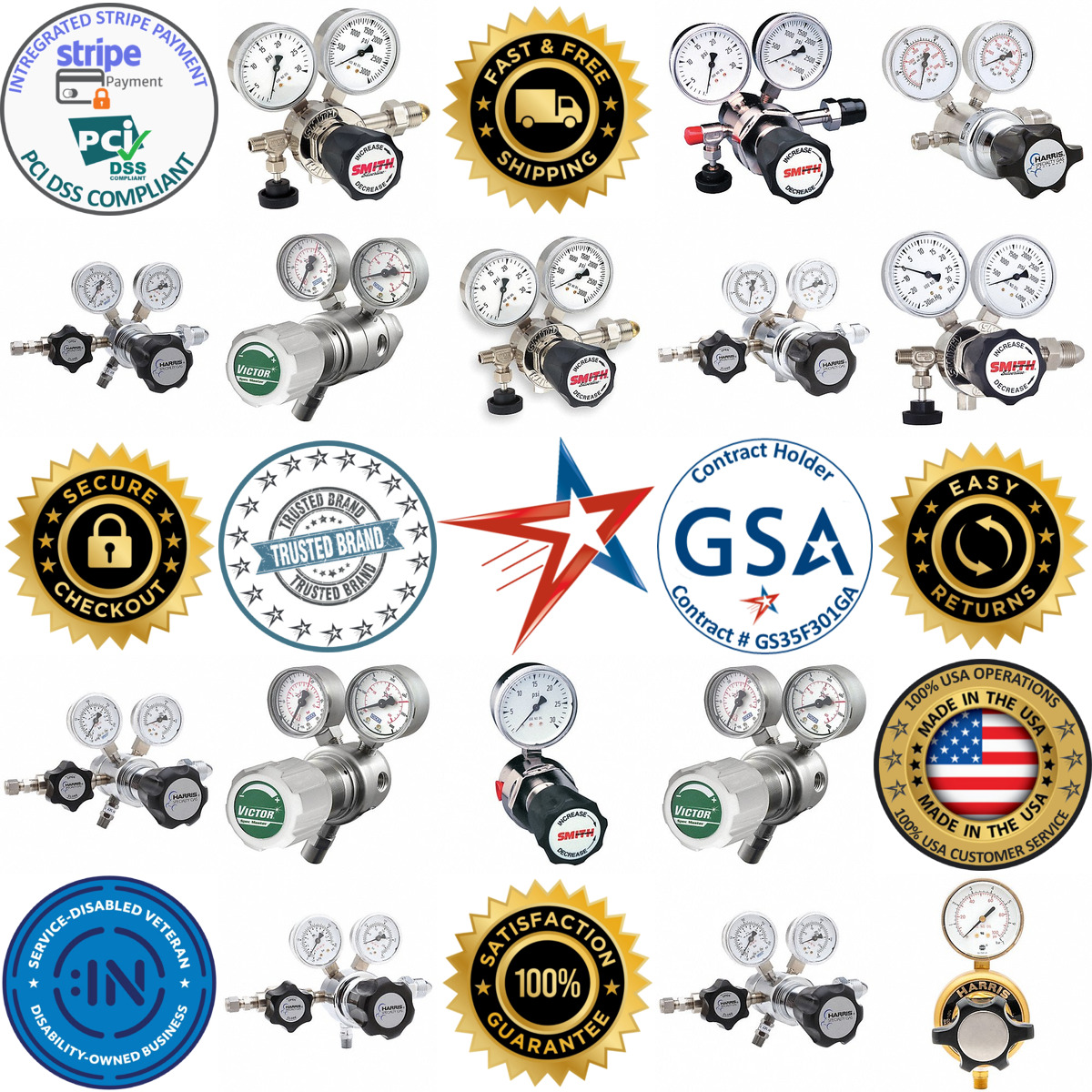 A selection of Specialty Gas Regulators products on GoVets