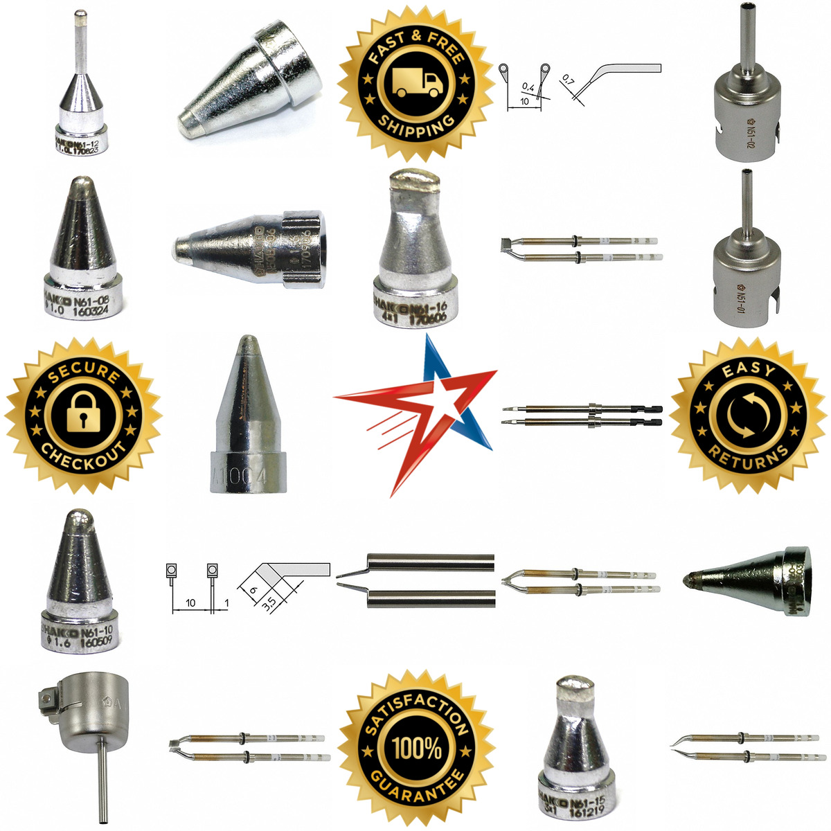 A selection of Desoldering Iron Nozzles and Tips products on GoVets