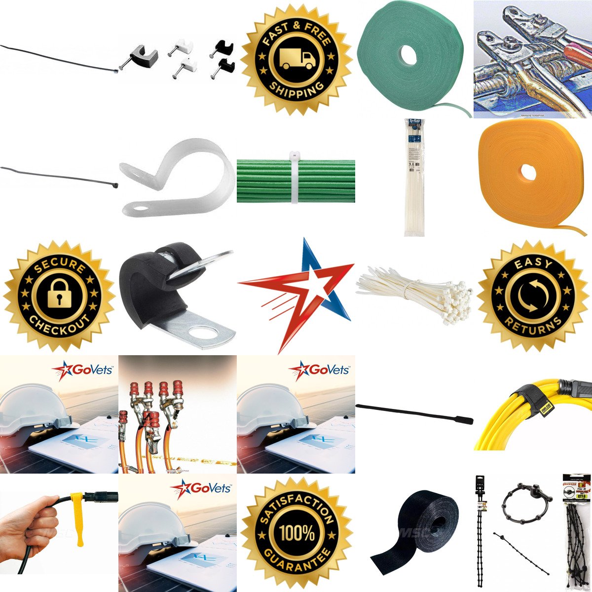 A selection of Cable Fasteners and Ties products on GoVets