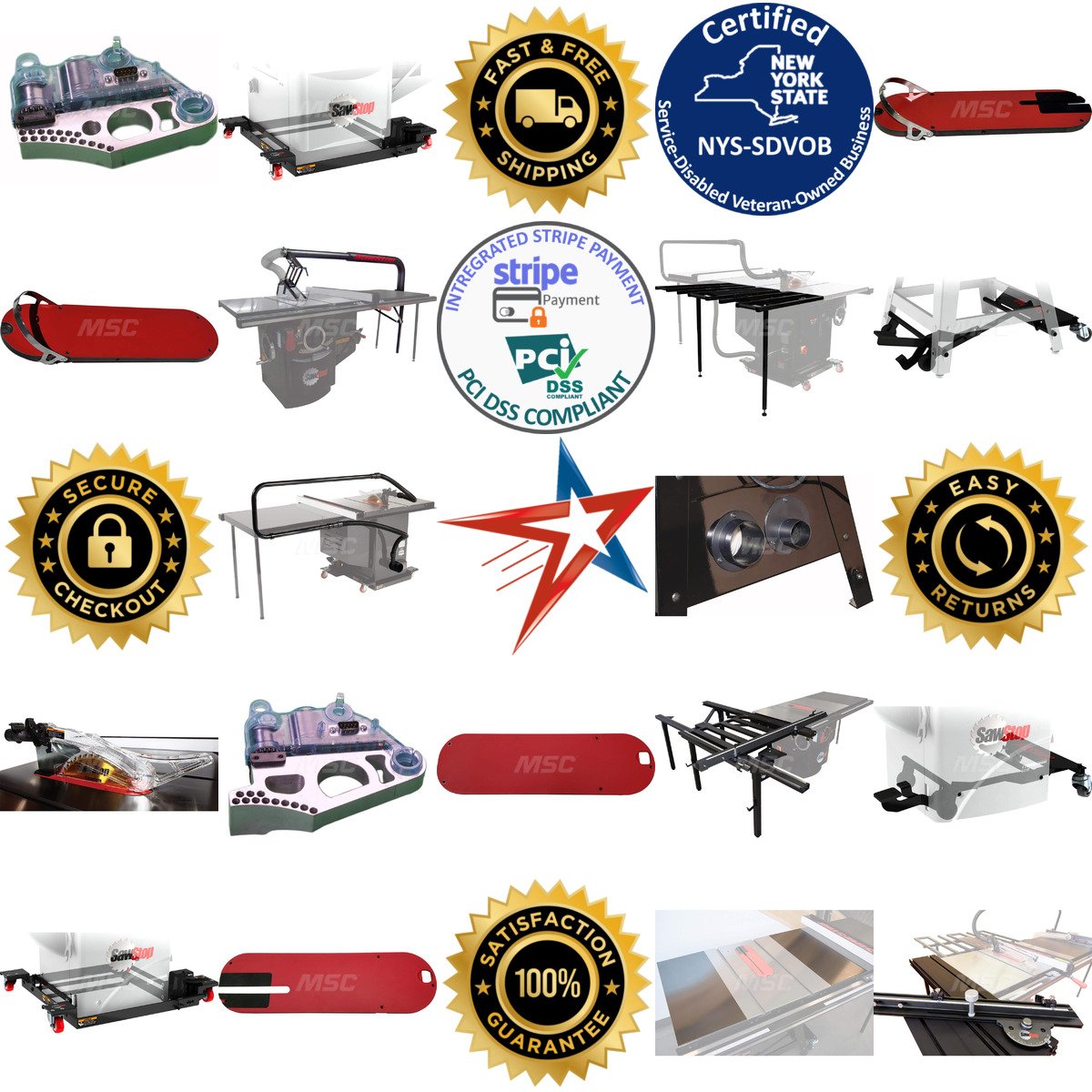 A selection of Sawstop products on GoVets