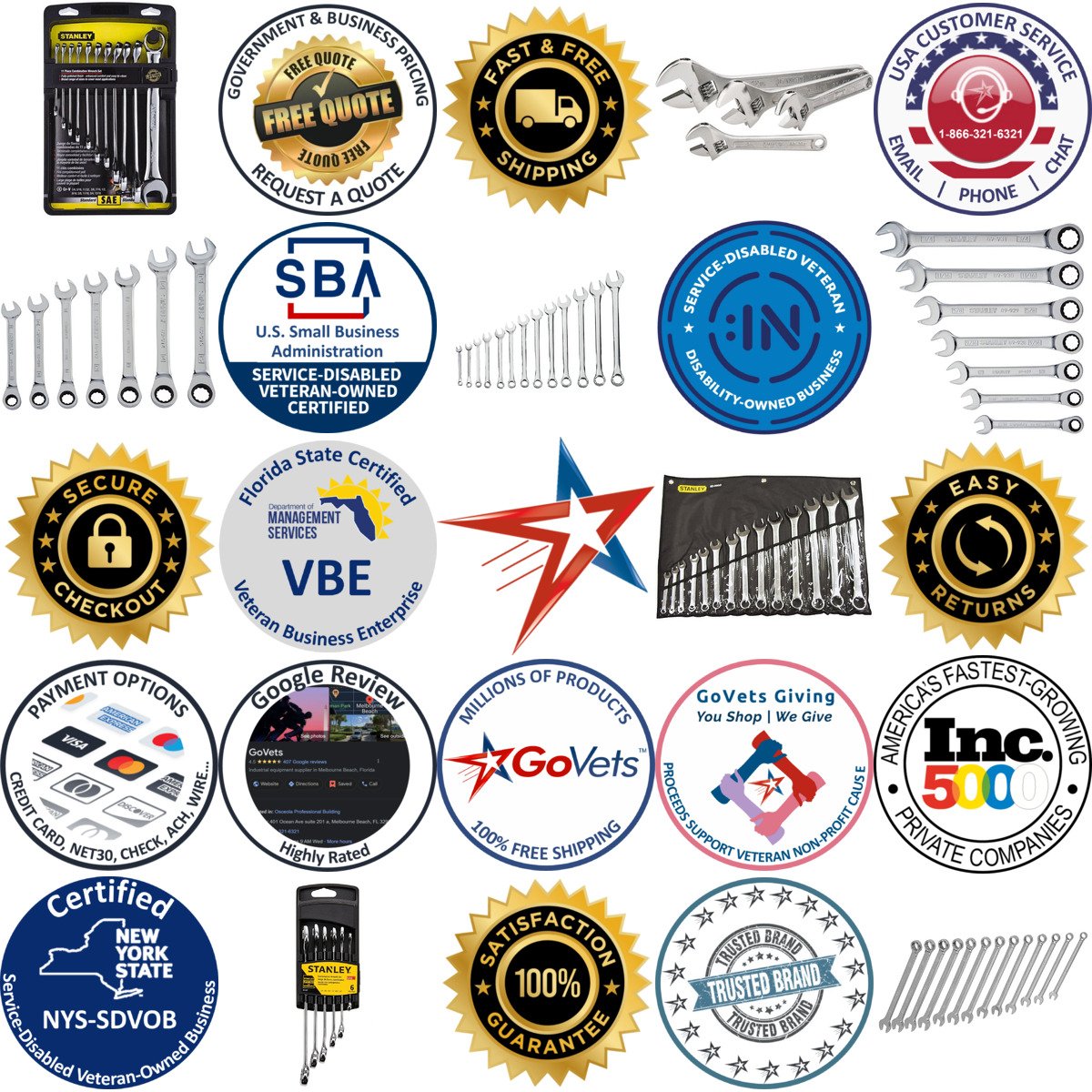 A selection of Stanley products on GoVets