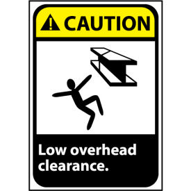Caution Sign 14x10 Vinyl - Low Overhead Clearance CGA31PB