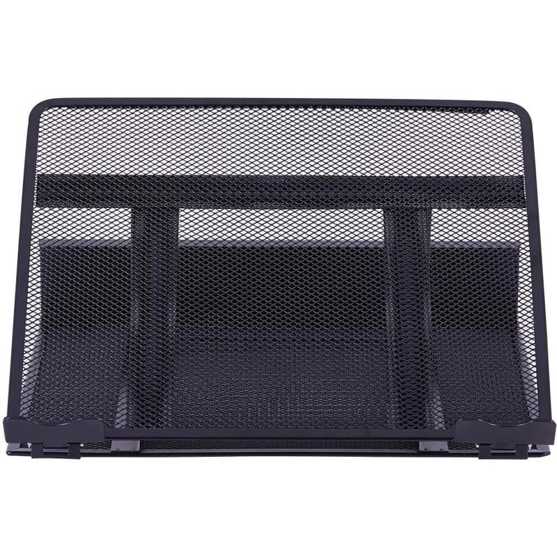 Lorell Mesh Laptop Stand - 3.5in Height x 13in Width x 11.5in Depth - Desktop - Steel, Metal - Black (Min Order Qty 2) MPN:80620