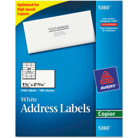 Avery® Self-Adhesive Address Labels for Copiers 1-1/2 x 2-13/16 White 2100/Box 5360