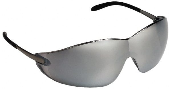 Safety Glass: Scratch-Resistant, Polycarbonate, Silver Mirror Lenses, Frameless, UV Protection MPN:S2117