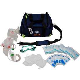 Kemp USA Maxi Trauma Bag w/ PPE Supply Pack Navy 10-107-NVY-PPE