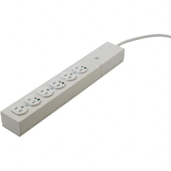 Power Outlet Strips, Amperage: 15 A, Amperage: 15 A, Voltage: 125 V, Protection Type: Surge, Number of Outlets: 6, Mount Type: Direct Plug-In MPN:HBL6HG15