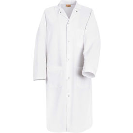 Red Kap® Gripper-Front Butcher Coat W/Interior Top Pocket Spun Polyester White L KS64WHRGL