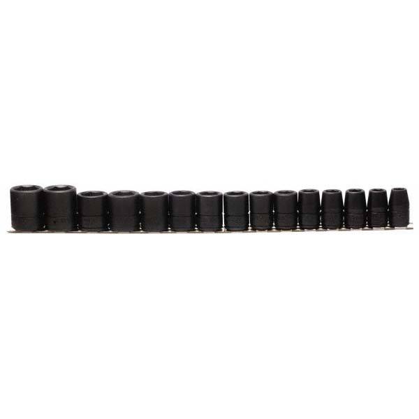 Impact Standard Socket Set: 15 Pc, 1/2 mm Drive, 10.00 to 24.00 mm Socket MPN:74204M