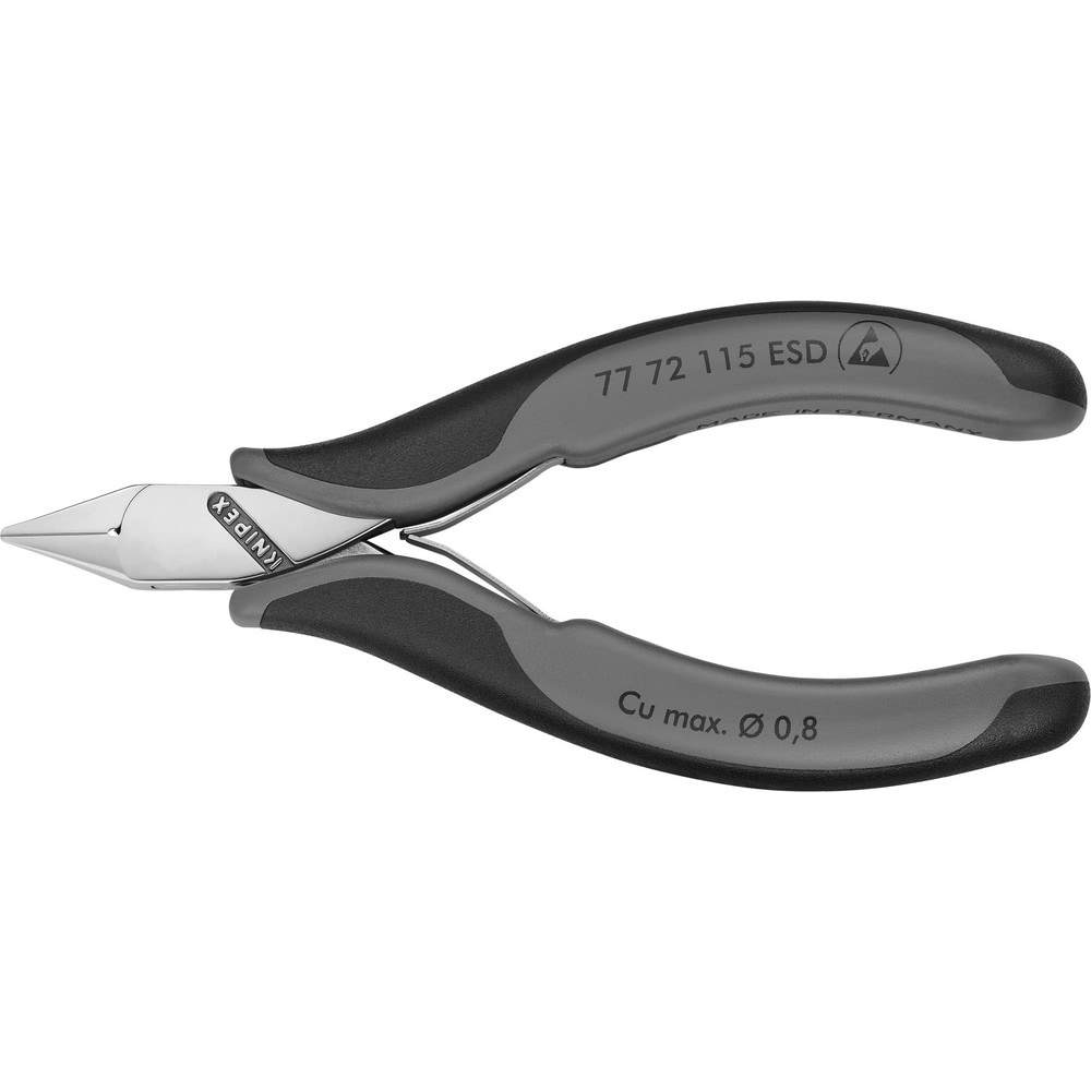 Cutting Pliers, Insulated: No , Overall Length (Inch): 5-1/2in , Head Style: Cutter, Diagonal , Cutting Style: Semi-Flush, Bevel , Handle Color: Blue, Gray  MPN:77 72 115 ESD