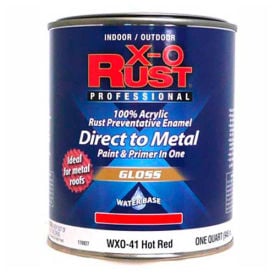 X-O Rust Anti-Rust Enamel Gloss Finish Hot Red Quart - 176827 176827