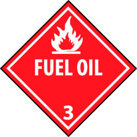 NMC™ Dot Fuel Oil Placard Sign Pressure Sensitive Vinyl DL100P