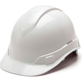 Ridgeline Cap Style Hard Hat White 4-Point Ratchet Suspension - Pkg Qty 16 HP44110