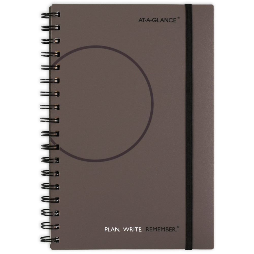 AT-A-GLANCE Plan. Write. Remember. Undated Planning Notebook With Reference Calendars, 5-1/2in x 9in, Gray, 70621030 (Min Order Qty 5) MPN:7062103024