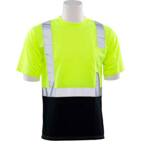 ERB® Aware Wear® 9604S T-Shirt Short Sleeve ANSI Class 2 4XL Hi-Viz Lime/Black WEL63312LB4X